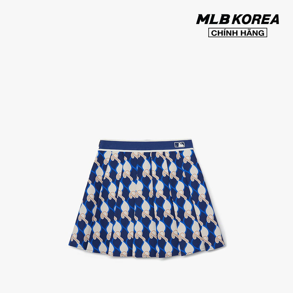 Mlb - chân váy xếp li mini argyle monogram 3fskm0233-10nyl