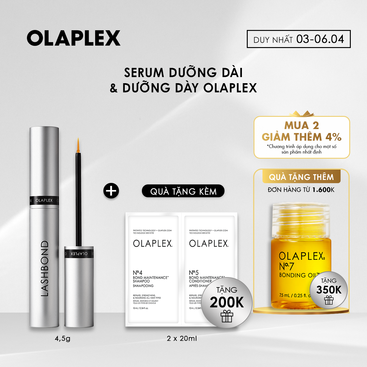 [HSD 07.25] Serum dưỡng mi dài & dày của Olaplex 4.5ml
