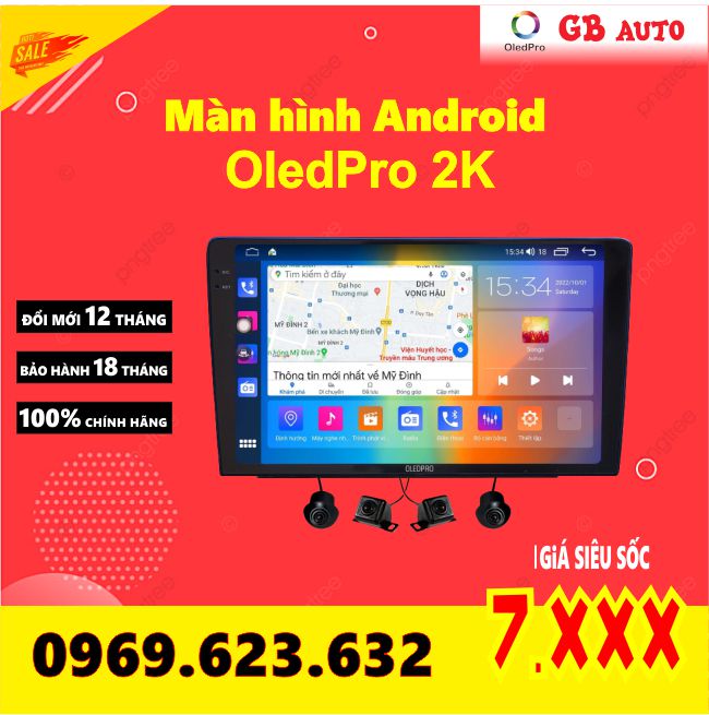 Màn hình dvd android ô tô oledpro ultra 2k ram 4-32g bảo hành 18 tháng