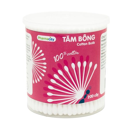 Tăm bông người lớn Pharmacity (200 cây/hộp)
