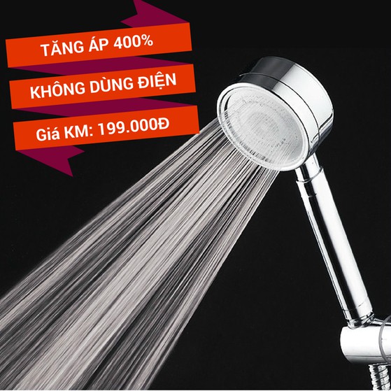 Vòi hoa sen nhôm tăng áp 300% - bát sen