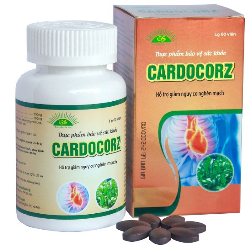 Cardocorz viên chiết xuất Dong riềng đỏ giúp giảm đau thắt mạch vành