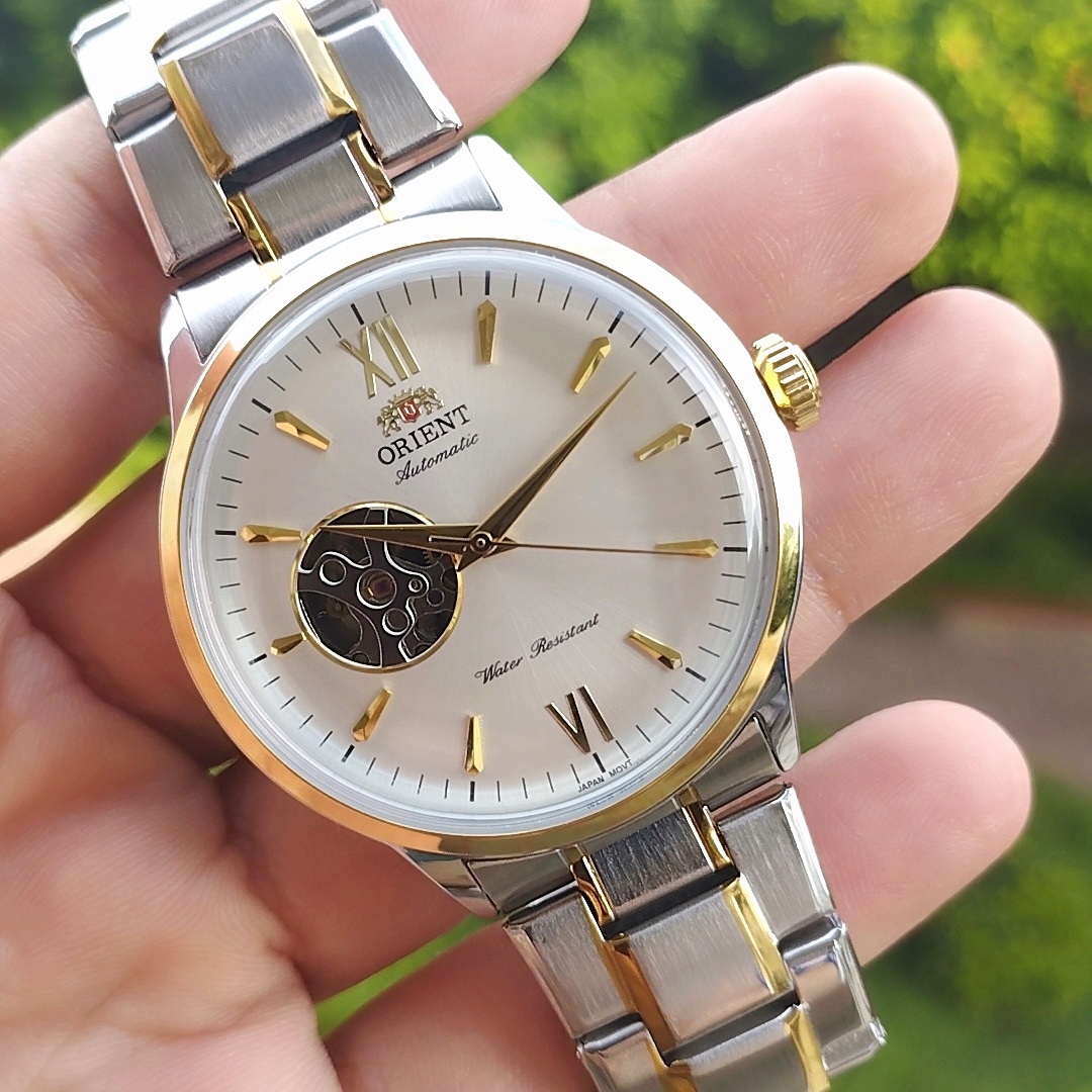 Đồng hồ cơ nam automatic Orient lộ cơ dây thép máy Nhật