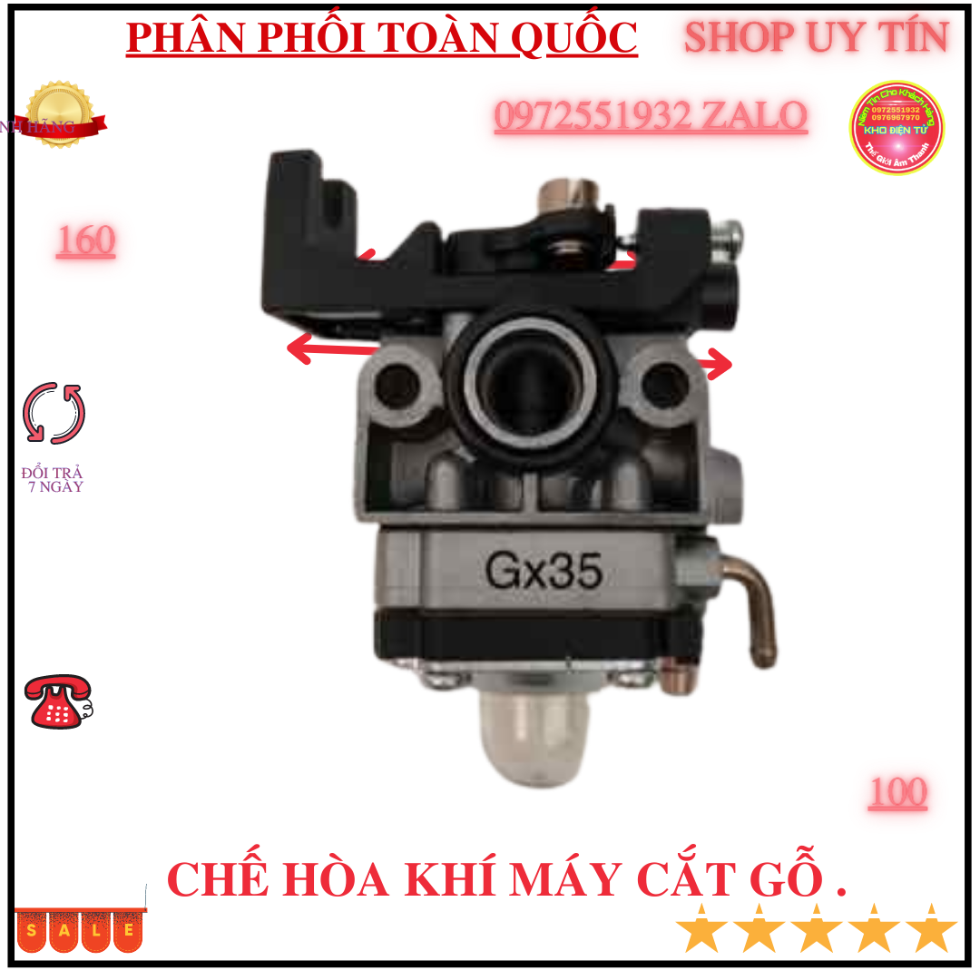 Chế hoà khí máy cắt cỏ gx 35 chính hãng