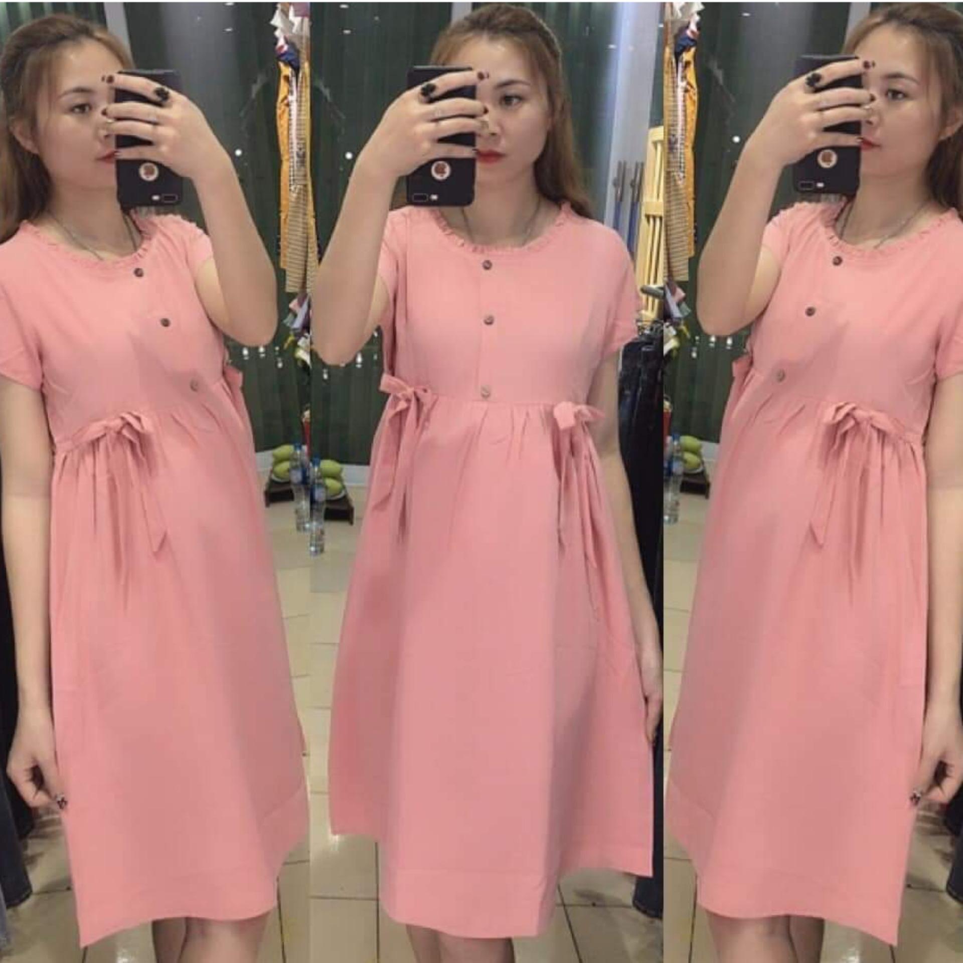 Váy đầm công sở bigsize dáng suông thoáng mát thiết kế cộc tay cho mẹ bầu từ 45kg đến 70kg