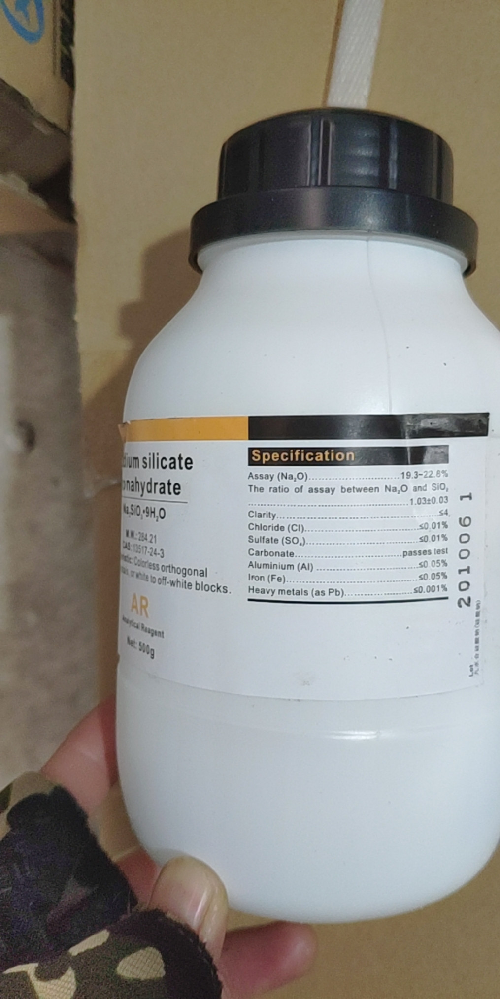 NA2SIO3 lọ 500g NA2SIO3.9H2O