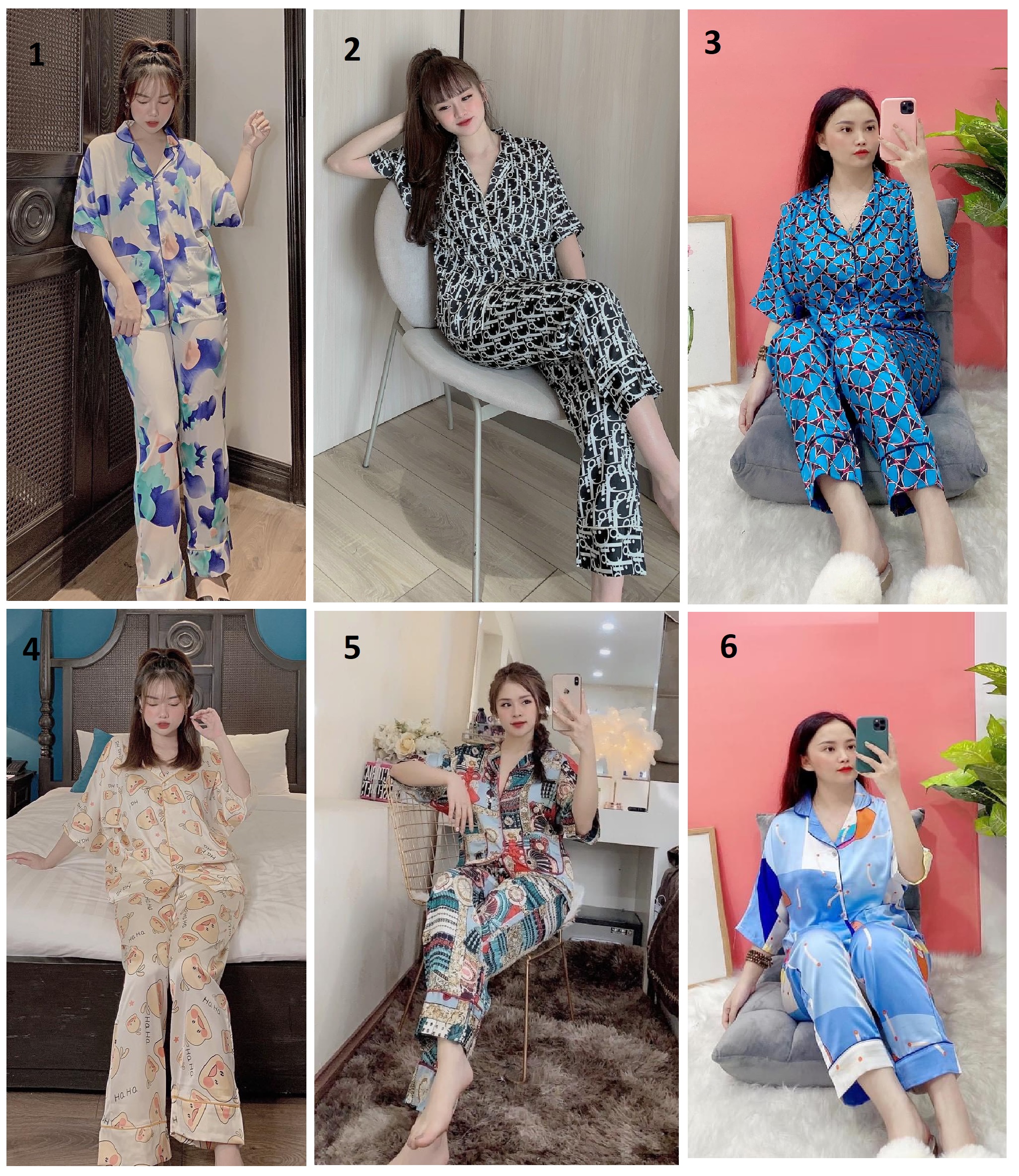 [HCM]Đồ Bộ Lụa Mới - Tay Lửng Cánh Dơi Quần Dài (Part 1) (40-65kg)