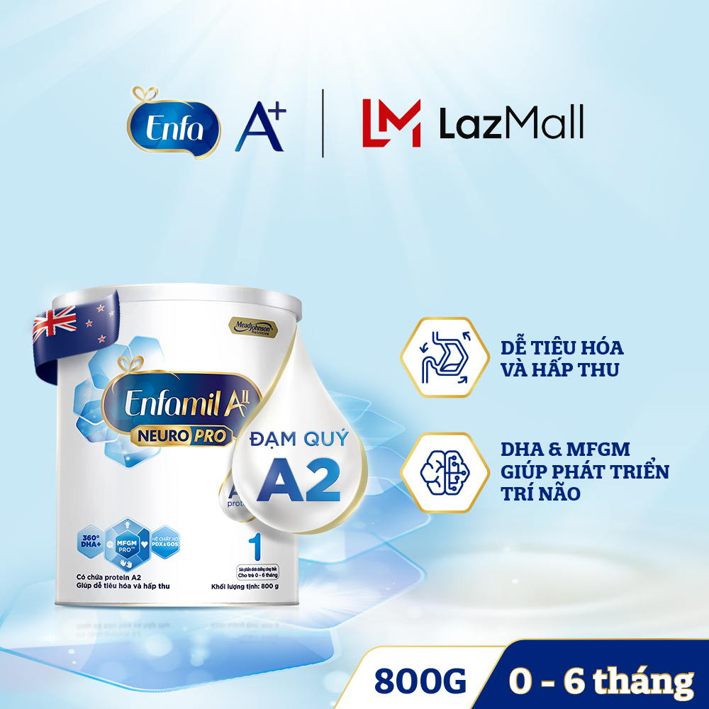 Sữa bột Enfamil A2 Neuropro 1 cho trẻ từ 0 - 6 tháng tuổi 350g