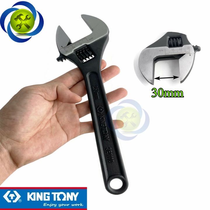 [HCM]Mỏ lết đen 250mm Kingtony 3611-10P loại 10 inch mở hàm 30mm