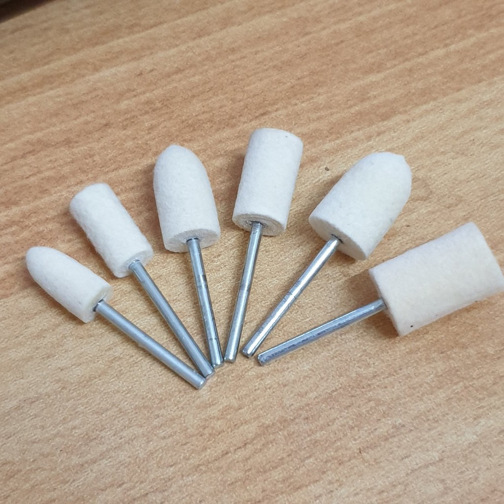 6 đầu đánh bóng mini cán 2.35mm hay đầu đánh bóng trang sức resin mini cho máy cầm tay
