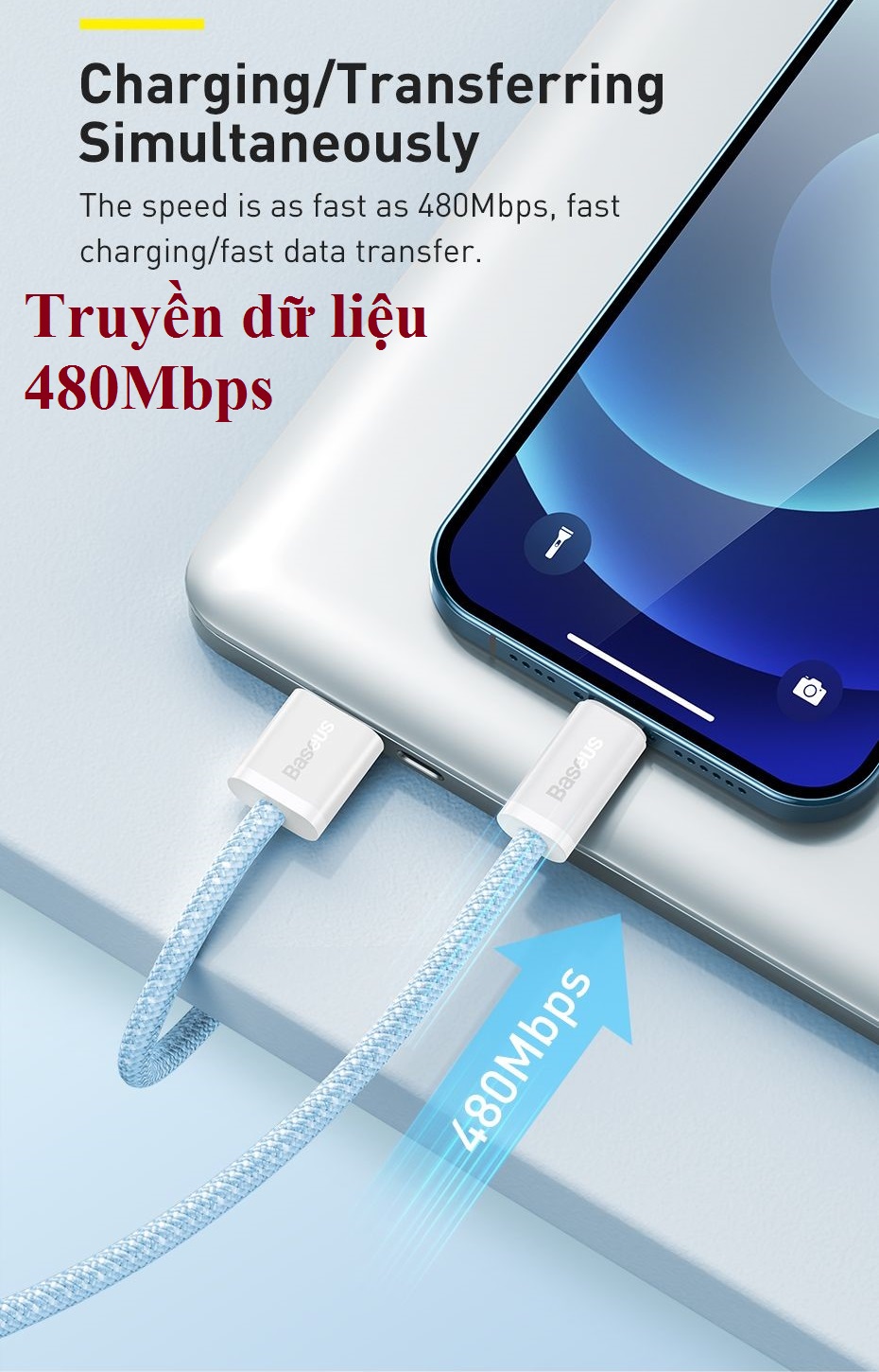 Cáp sạc iPhone 2.4A Baseus Dynamic Series