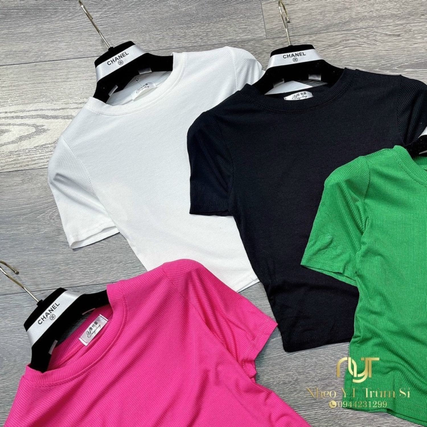 Áo Croptop trơn tay ngắn ôm body