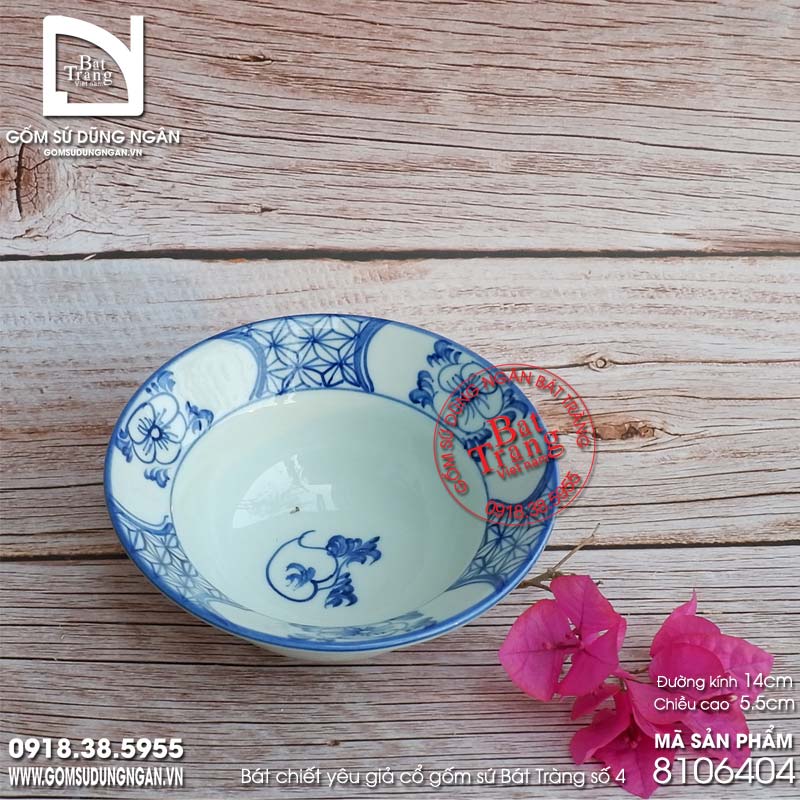Bộ bát đĩa chiết yêu Bát Tràng giả cổ