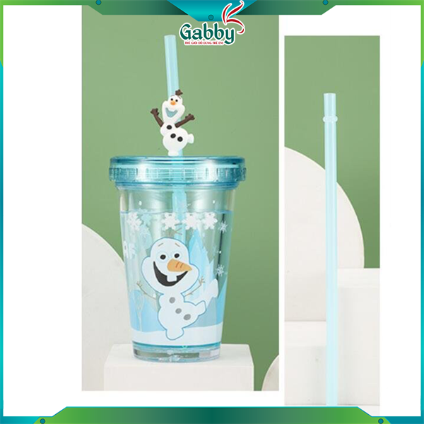 LY PHA LÊ 2 LỚP CÓ ỐNG HÚT DISNEY (MICKEY/ ELSA/ ARIEL/ OLAF/ MINNIE/ MC QUEEN/ JUMBO) - GABBY STORE