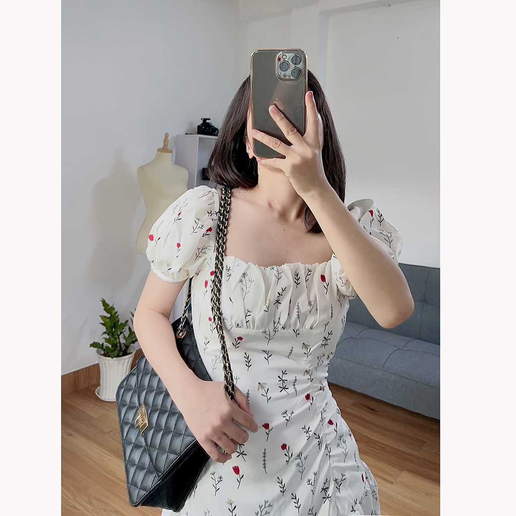 Váy hoa nhí dáng xoè tay phồng RD028