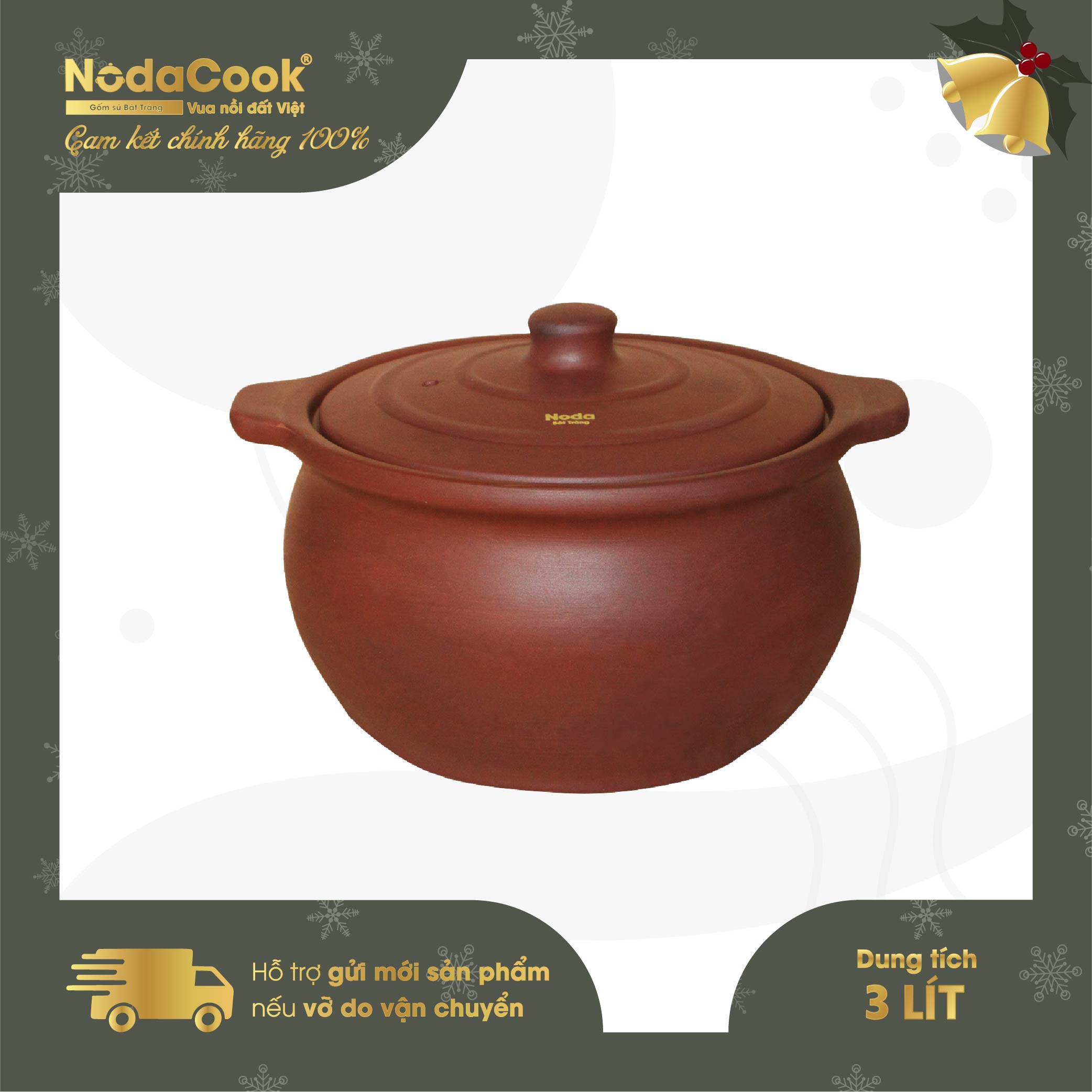 Terracotta pot nodacook capacity 3 liter
