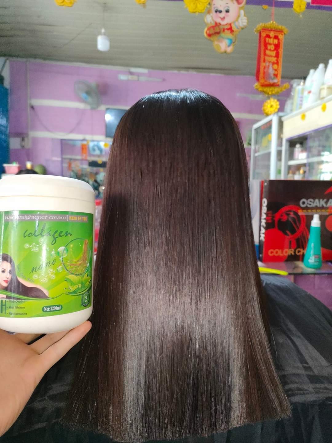 [HCM] CẶP KEM ÉP TÓC ( DUỖI) COLAGEN NANO 3H .1200ML (1+2)
