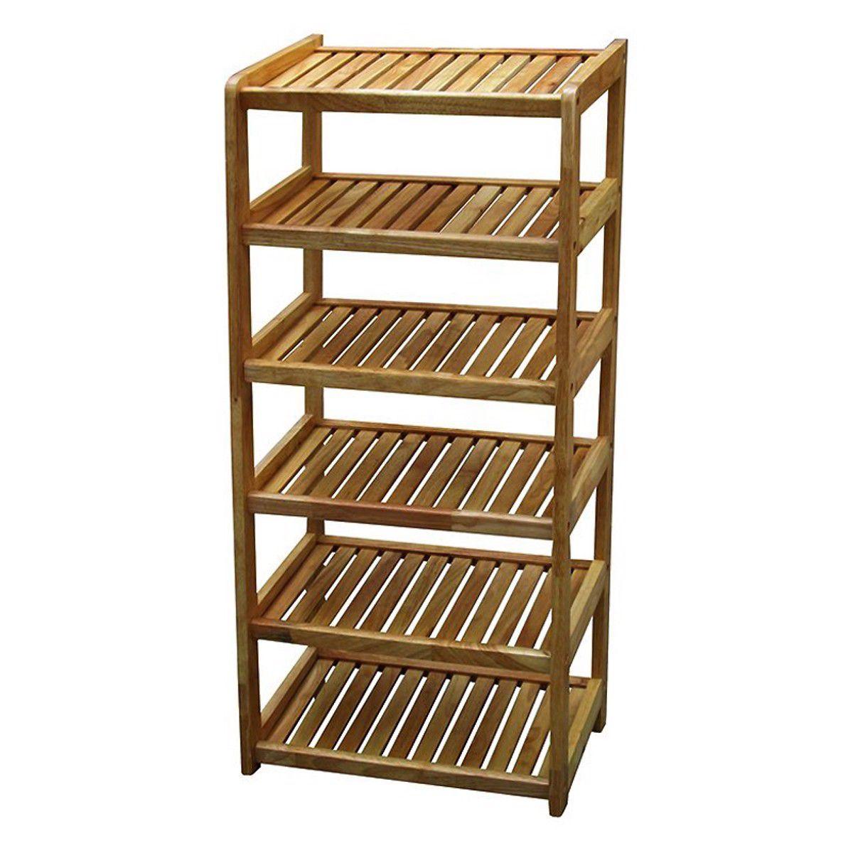 Kệ dép gỗ cao su 6 tầng dài 45cm