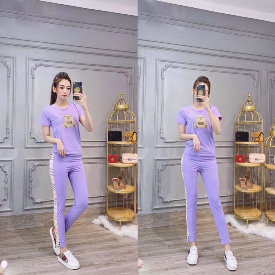 [HCM]SET BỘ THỜI TRANG DÀI PHỐI SỌC THIÊU GẤU DỄ THƯƠNG