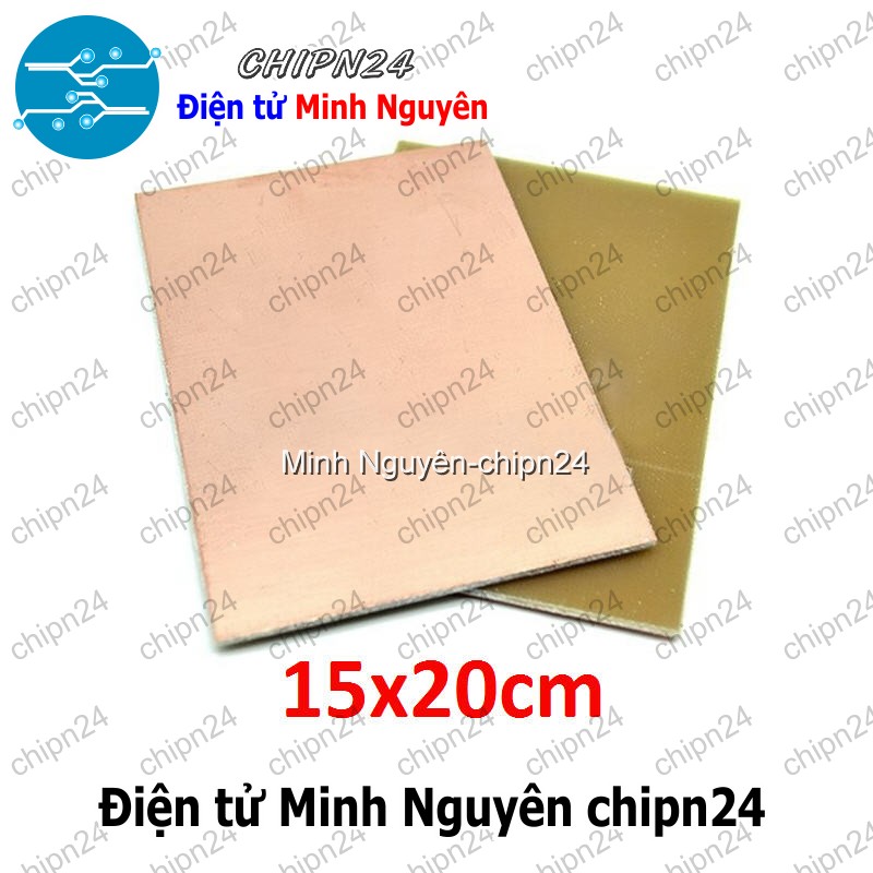 [1 tấm] Phíp Đồng Thủy Tinh 1 Mặt FR4 15x20cm - HH006190