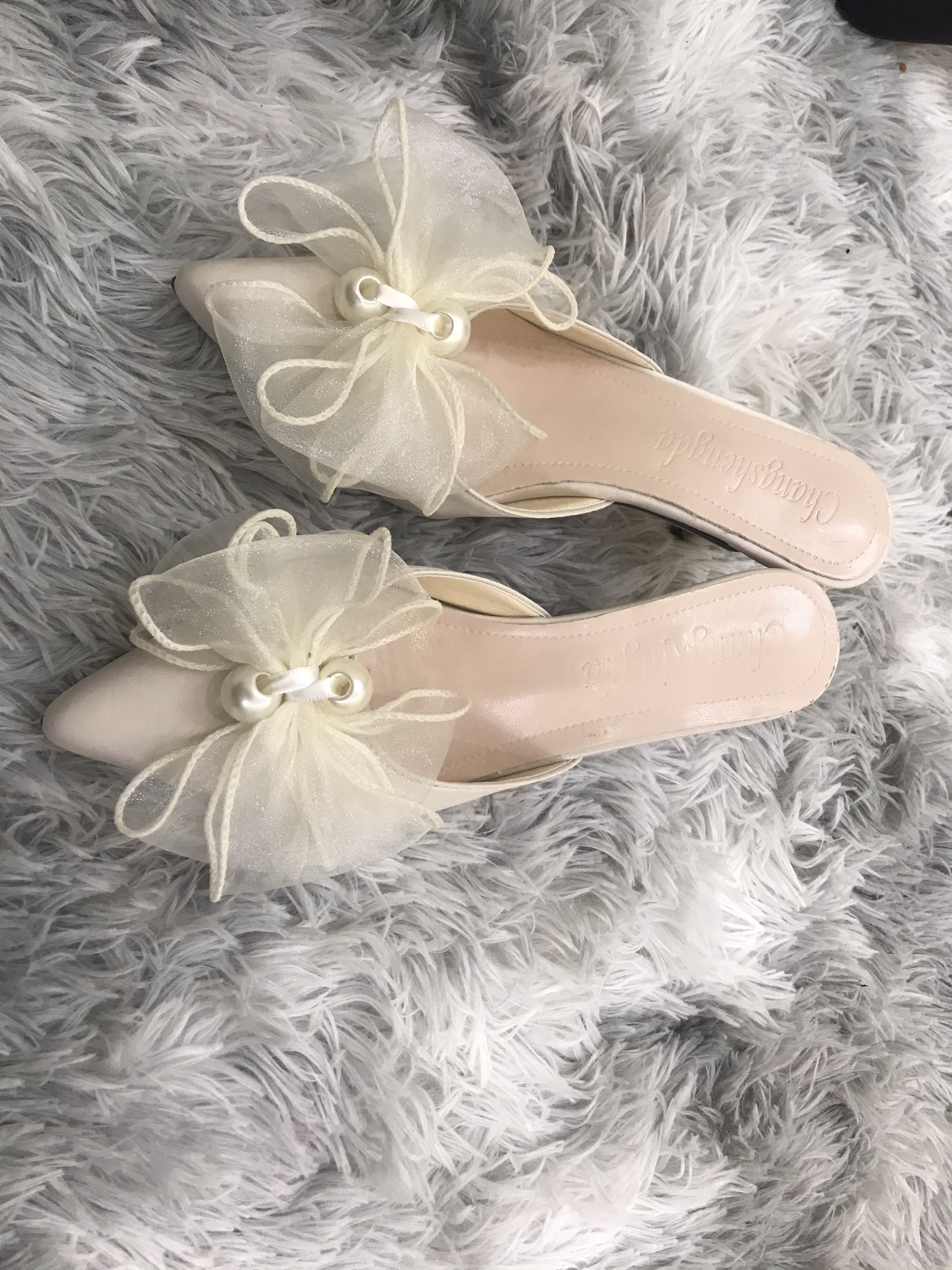 Giày cao gót 5p đính nơ ngọc siêu xinh