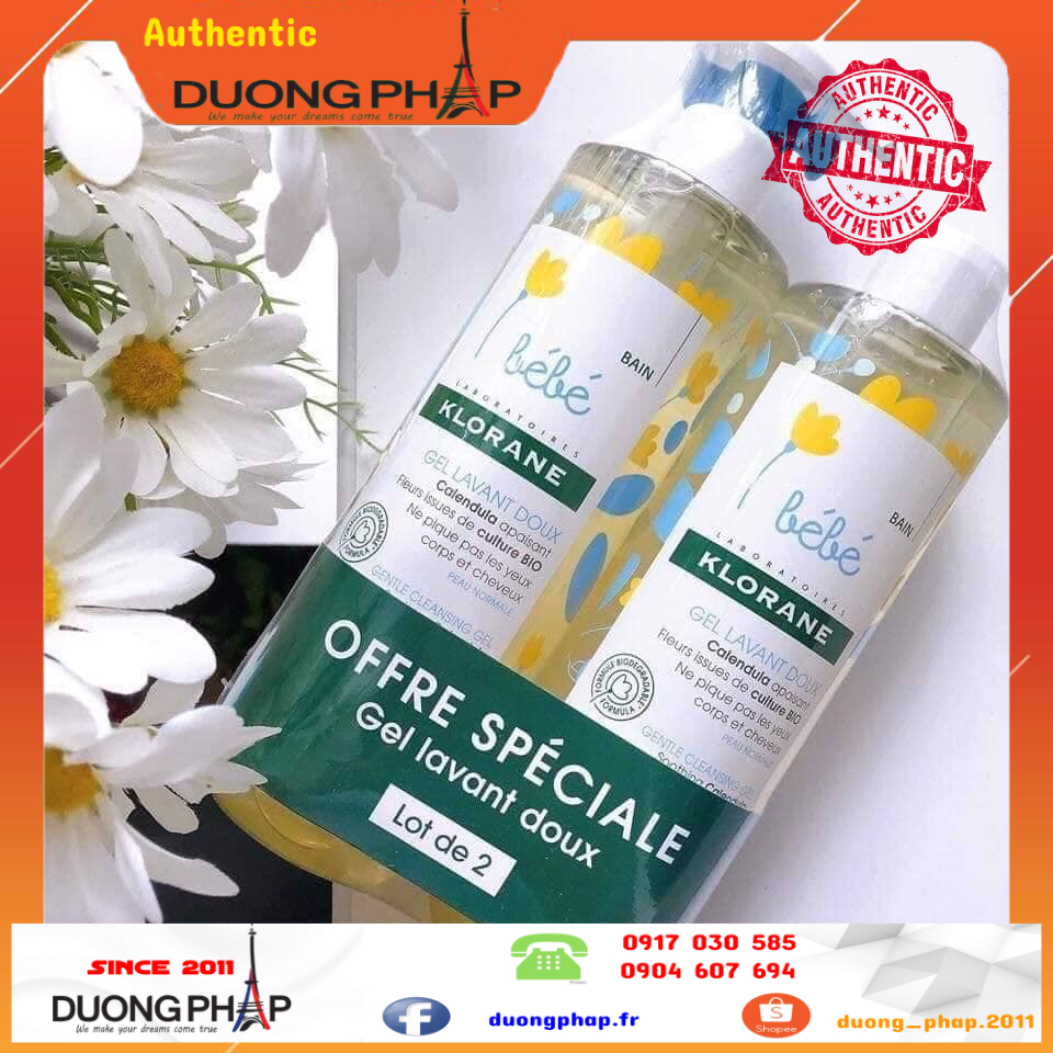 Sữa tắm gội cho bé Klorane 500ml từ trẻ sơ sinh ( 1 cặp )