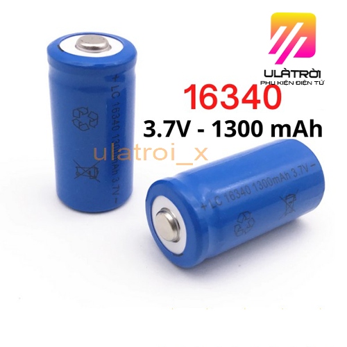 Pin sạc 16340 1300mah Lithium CR123A 3.7V