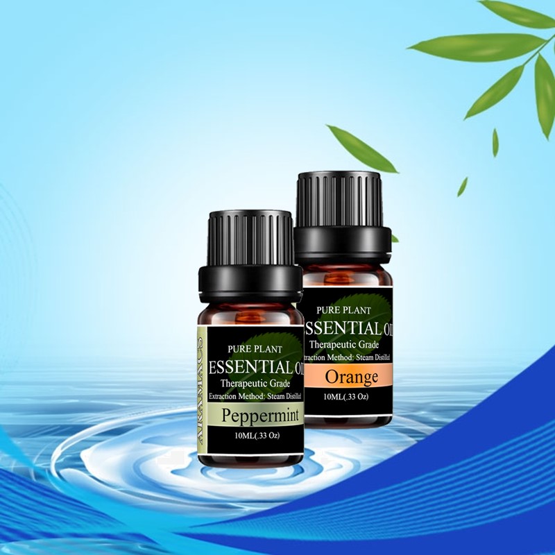 Combo 2 Tinh Dầu Thiên Nhiên cam và bạc hà xua tan căng thẳng mệt mỏi thanh lọc không khí khử mùi hôi trong phòng