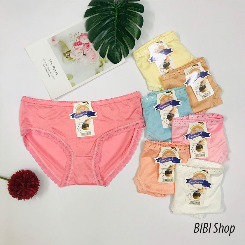 Combo 10 quần lót cotton Thái Lan viền ren thoáng mát-BIBI Shop- Cttl-Qthai2, sản phẩm được thiết kế thời trang, sang trọng, đường may tỉ mỉ, chắc chắn, dễ kết hợp với các trang phục khác