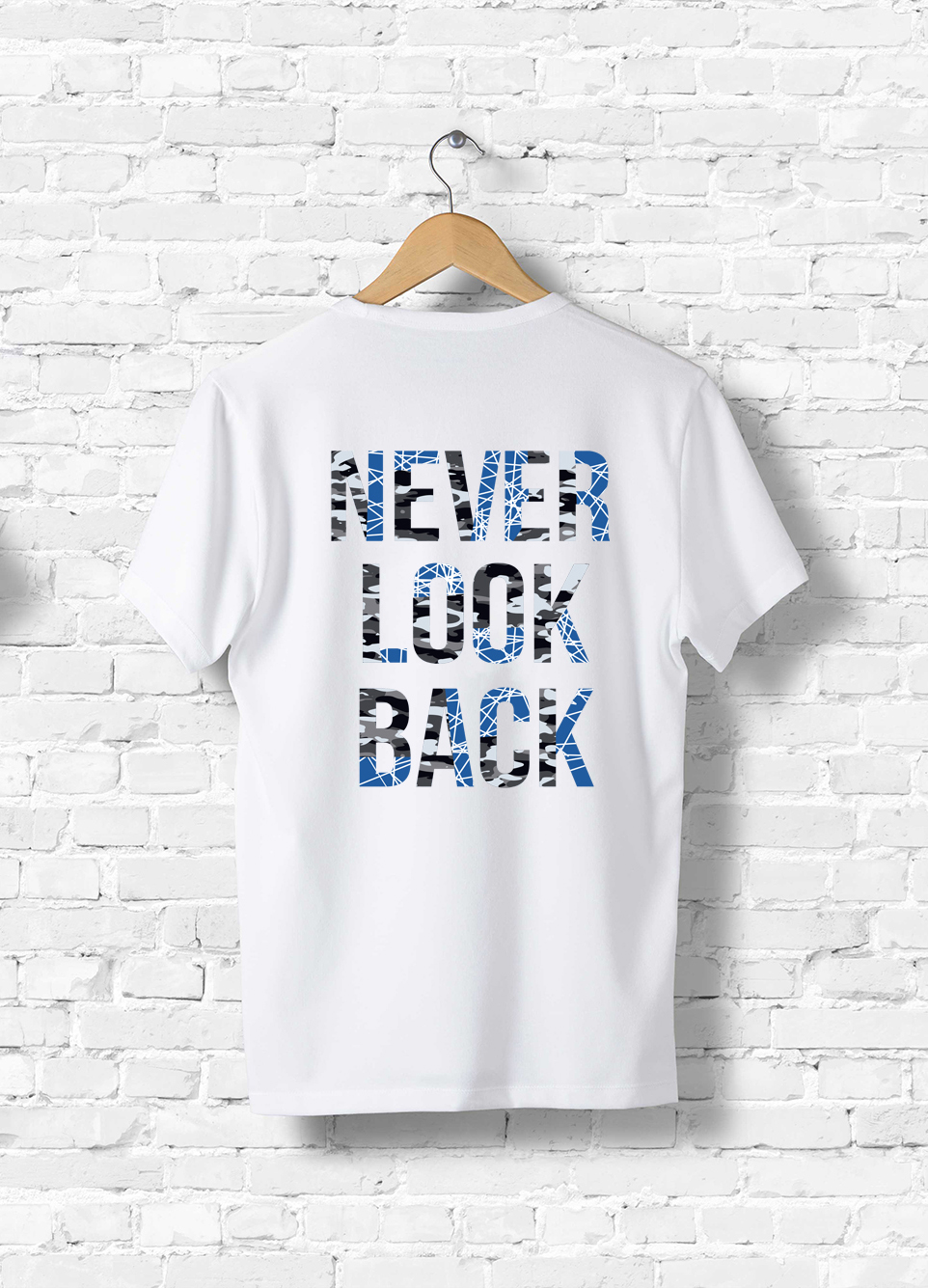 Áo thun nam in chữu Never look back EP1