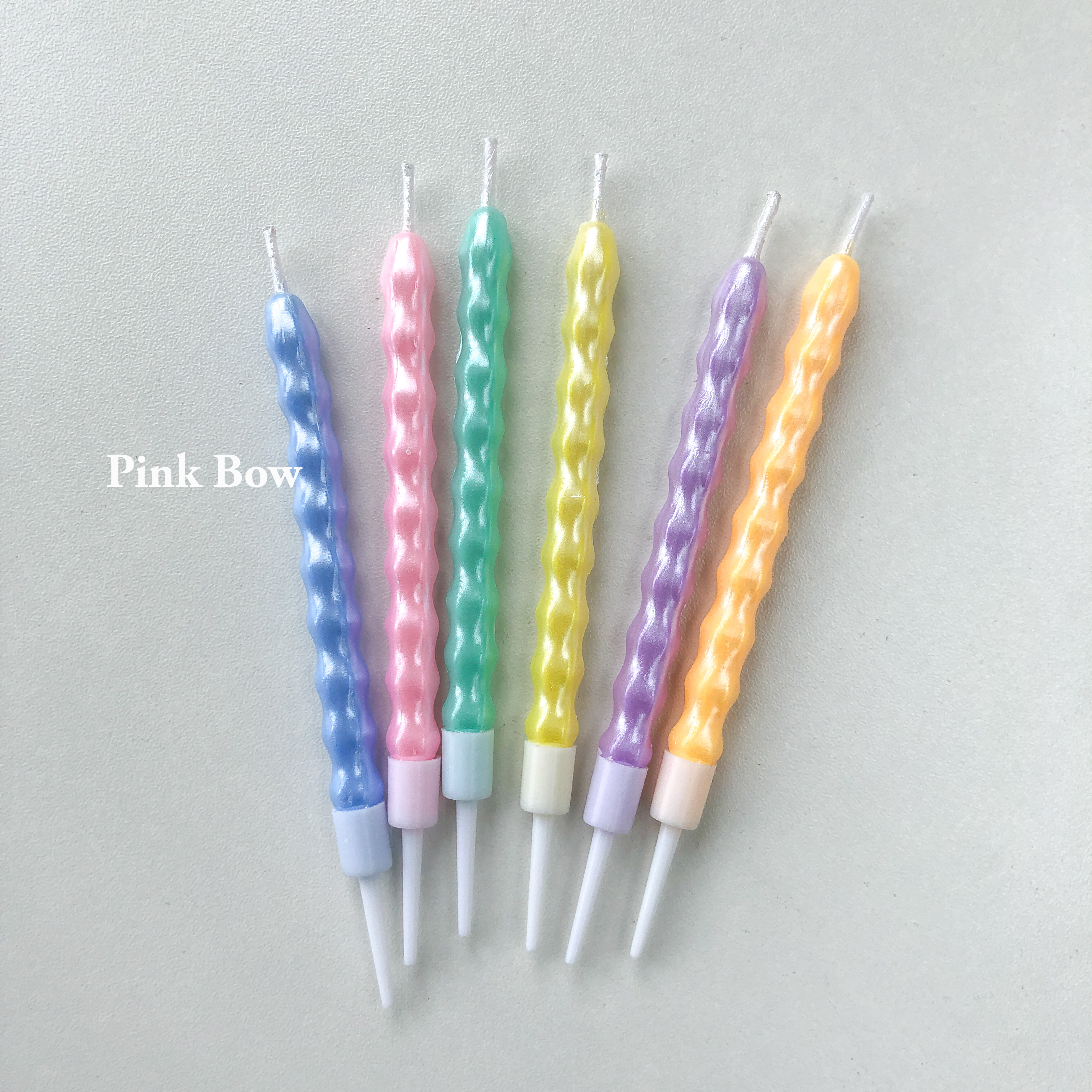 Nến xoắn màu Pastel Hàn Quốc set 6c