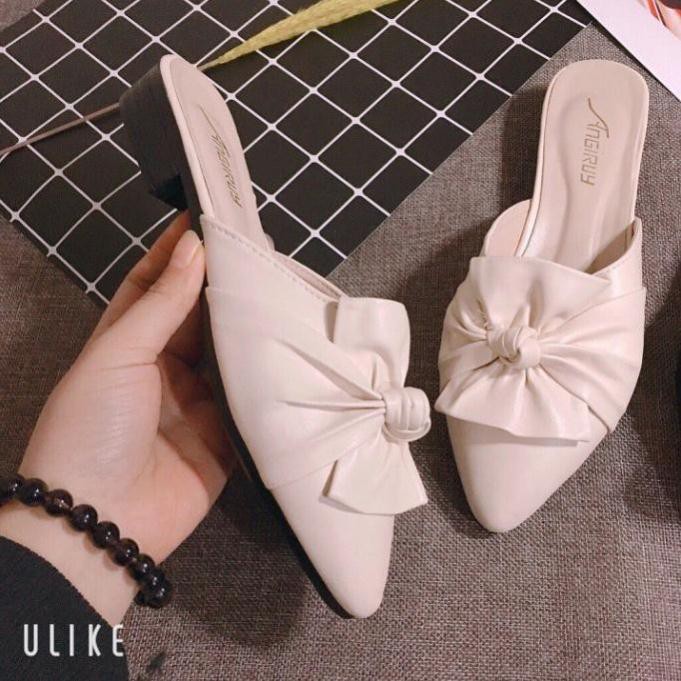 A 12 - Giày sục da mềm xoắn 3 cm