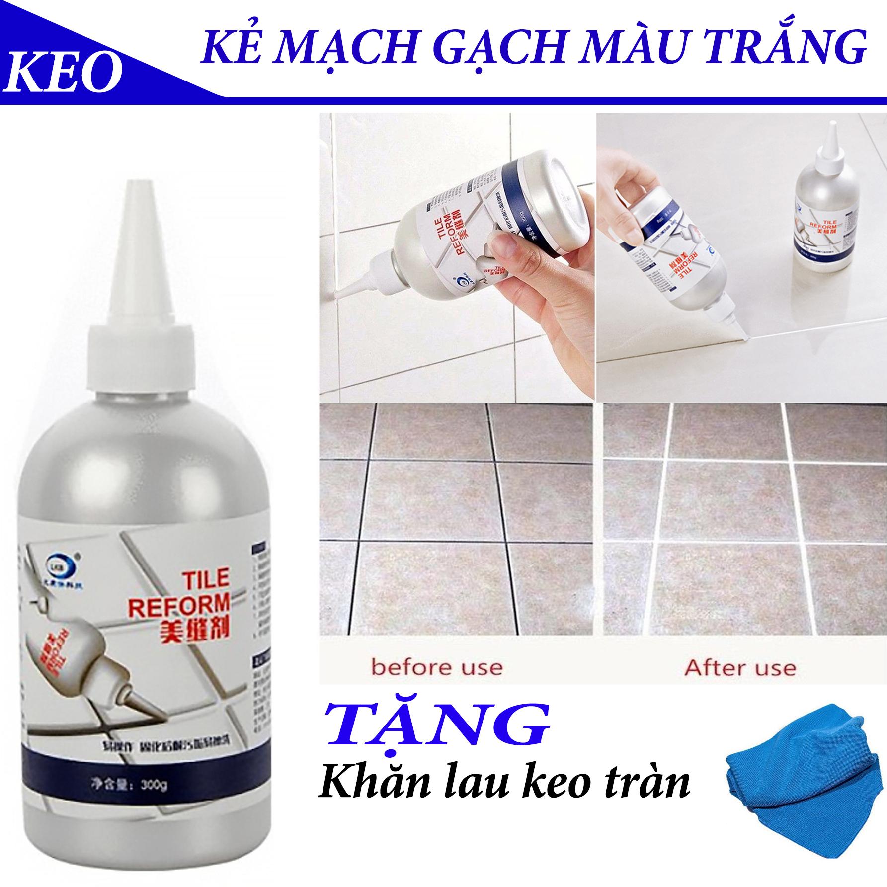 Lọ To Keo kẻ chỉ mạch gạch đá hoa  Tặng kèm khăn lau keo tràn - Che mạch gạch nền nhà - trám Trắng Khe Mạch Gạch, Sơn Kẻ Chỉ Gạch