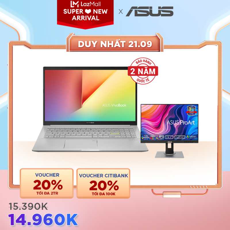 [SUPER SALE 21.09] [Trả góp 0%] Laptop ASUS VivoBook 15 A515EA-BQ489T (Core i3-1115G4/4GB RAM/512GB SSD/15.6 inch FHD/WIN10)