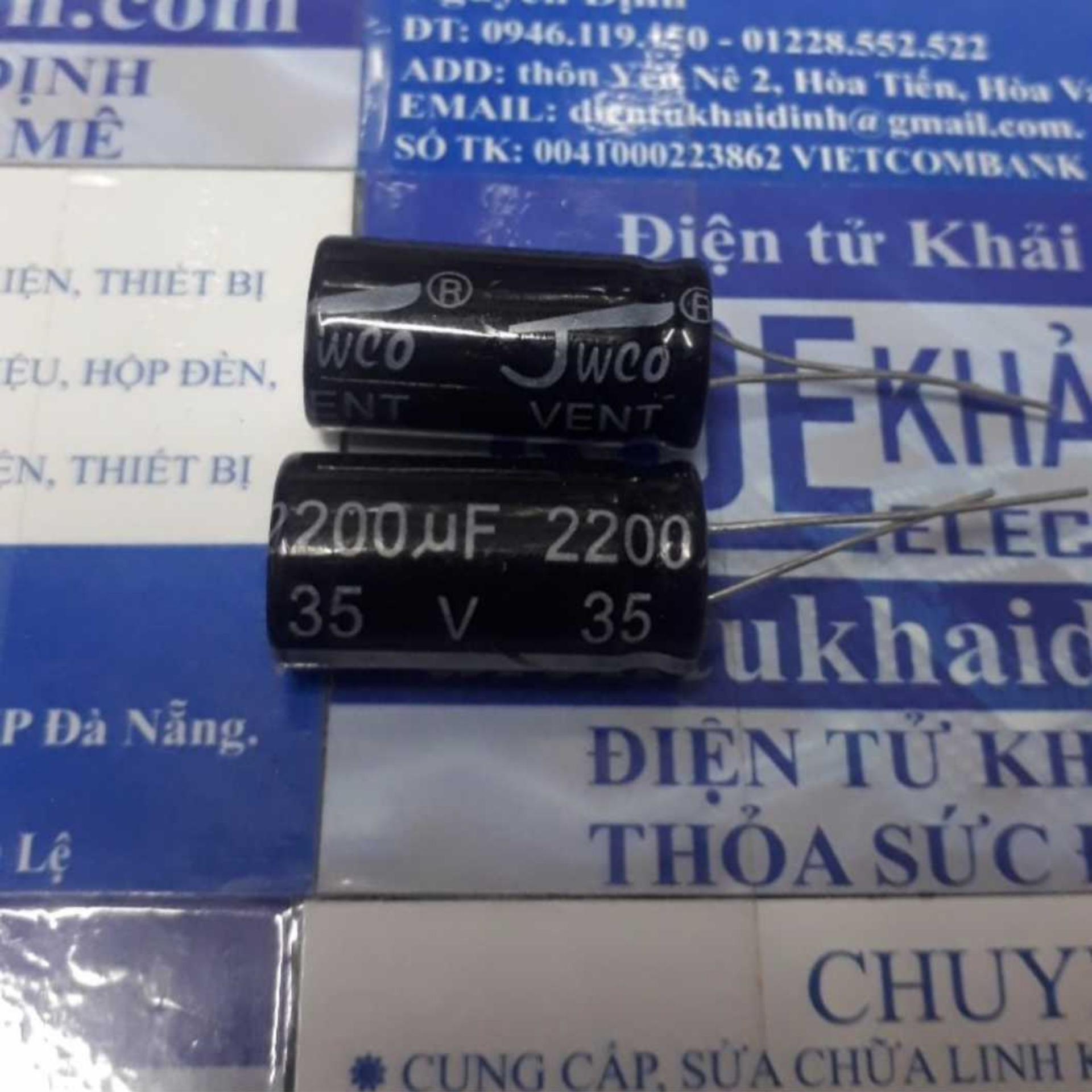 10 con tụ hóa, tụ phân cực 2200uf 35v phi 13mm x 25mm kde1819