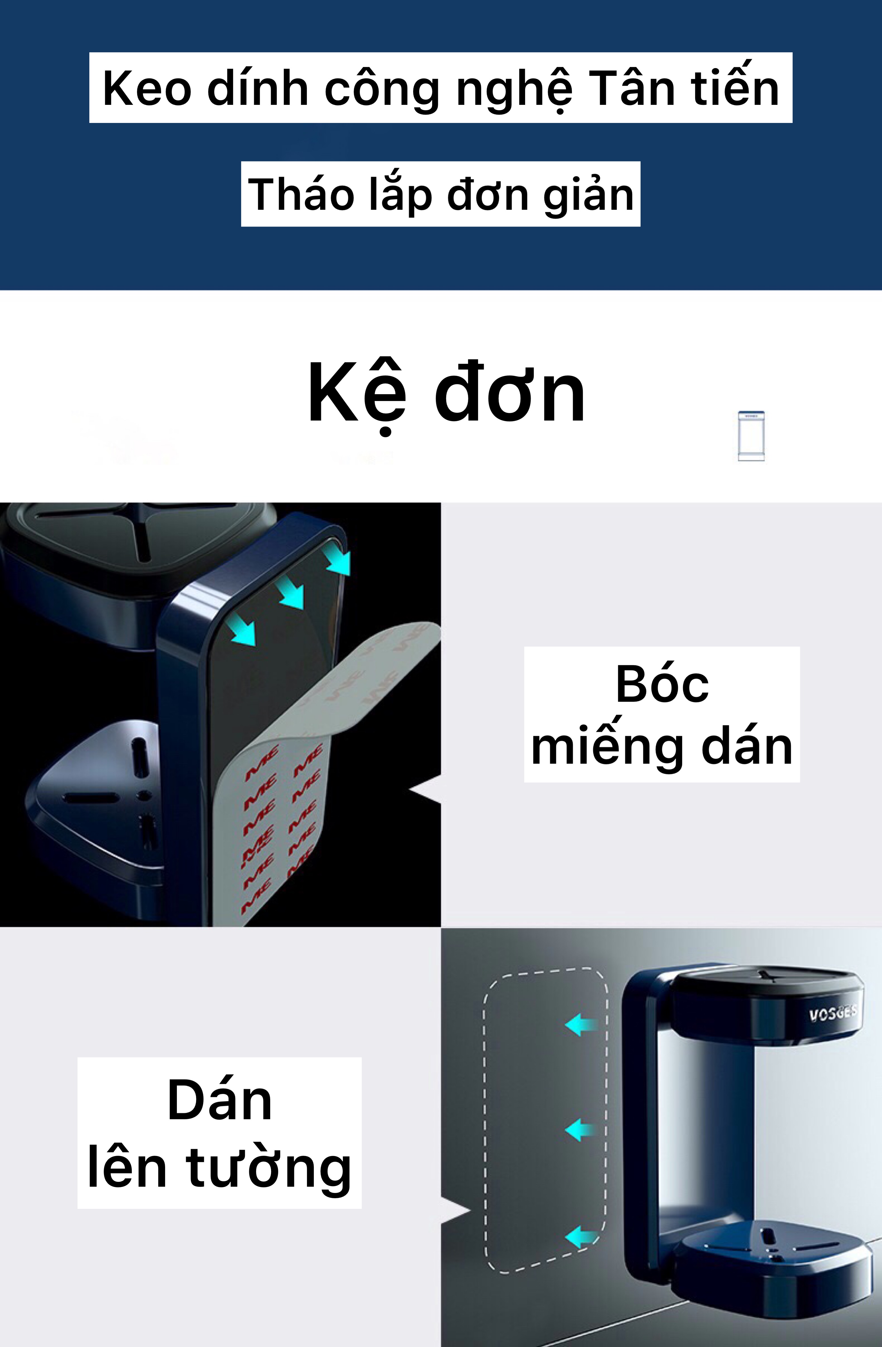 Kệ treo bàn chải đánh răng điện dán tường VOSGES