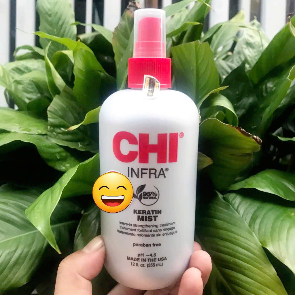 Xịt dưỡng tóc CHI Keratin Mist Leave Strangthening New suôn mượt, chống nhiệt 355ml