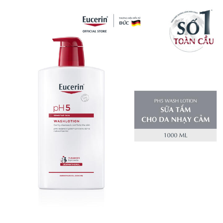 Sữa Tắm & Rửa Mặt Cho Da Nhạy Cảm Eucerin pH5 Sensitive Skin Washlotion 1000ml