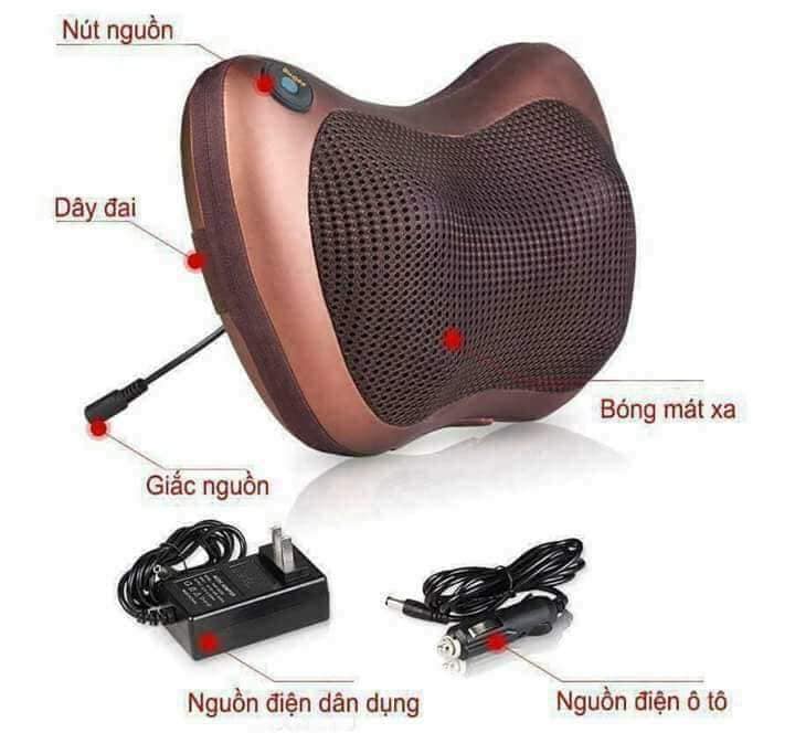 Gối masa hồng ngoại 8 bi loại đắt về hàng(tặng kẹp đuổi muỗi cho bé)