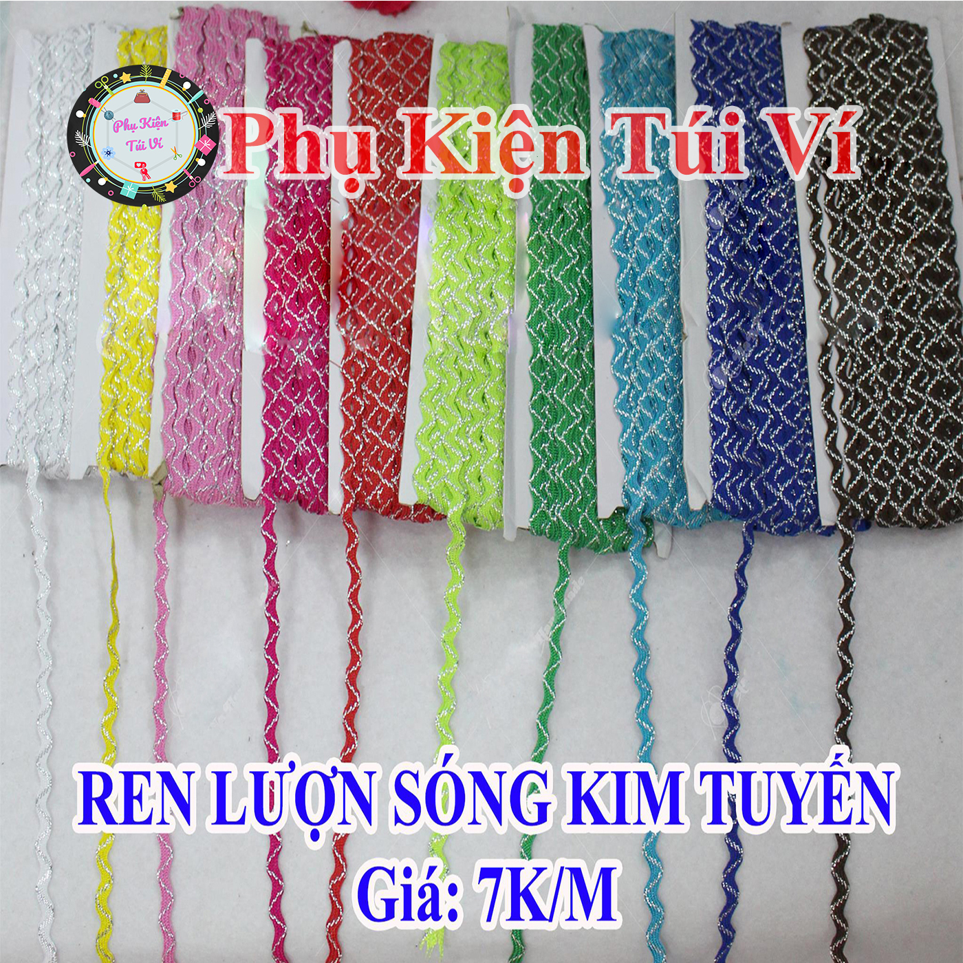 Dây Ren Lượn Sóng Kim Tuyến làm đồ handmade