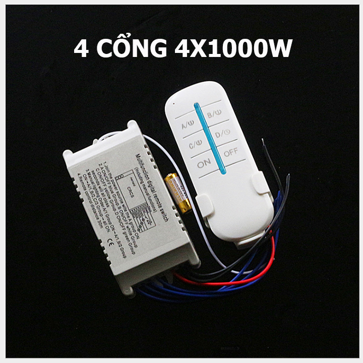 Công tắc điều khiển từ xa Rf 4 cổng, 4 kênh