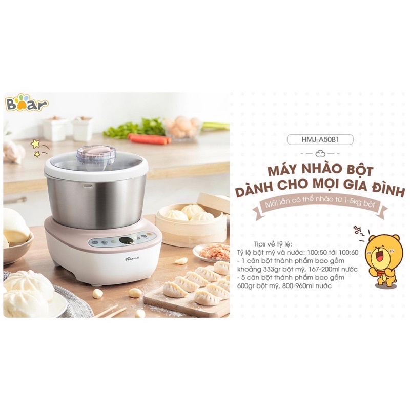 [Thích Nha]Máy Trộn Bột 5L Bear Dm-B50V1 (Hmj-A50B1) (Uc-Aaf5-463)[Quá Dữ ]