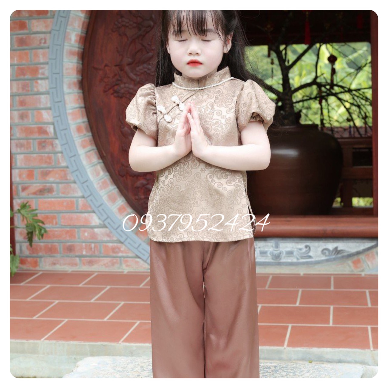 Đồ Lam Đi Chùa # SET Sẫm Tay Phồng Mẹ và Bé# SET MẸ VÀ BÉ