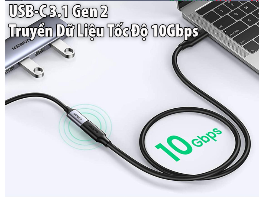 Cáp nối dài 1m USB Type C 3.2 Ugreen 10387 (Sạc , truyền dữ liệu)