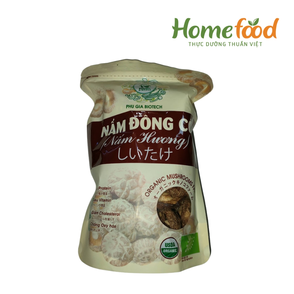 Nấm đông cô hữu cơ Phú Gia 100gr