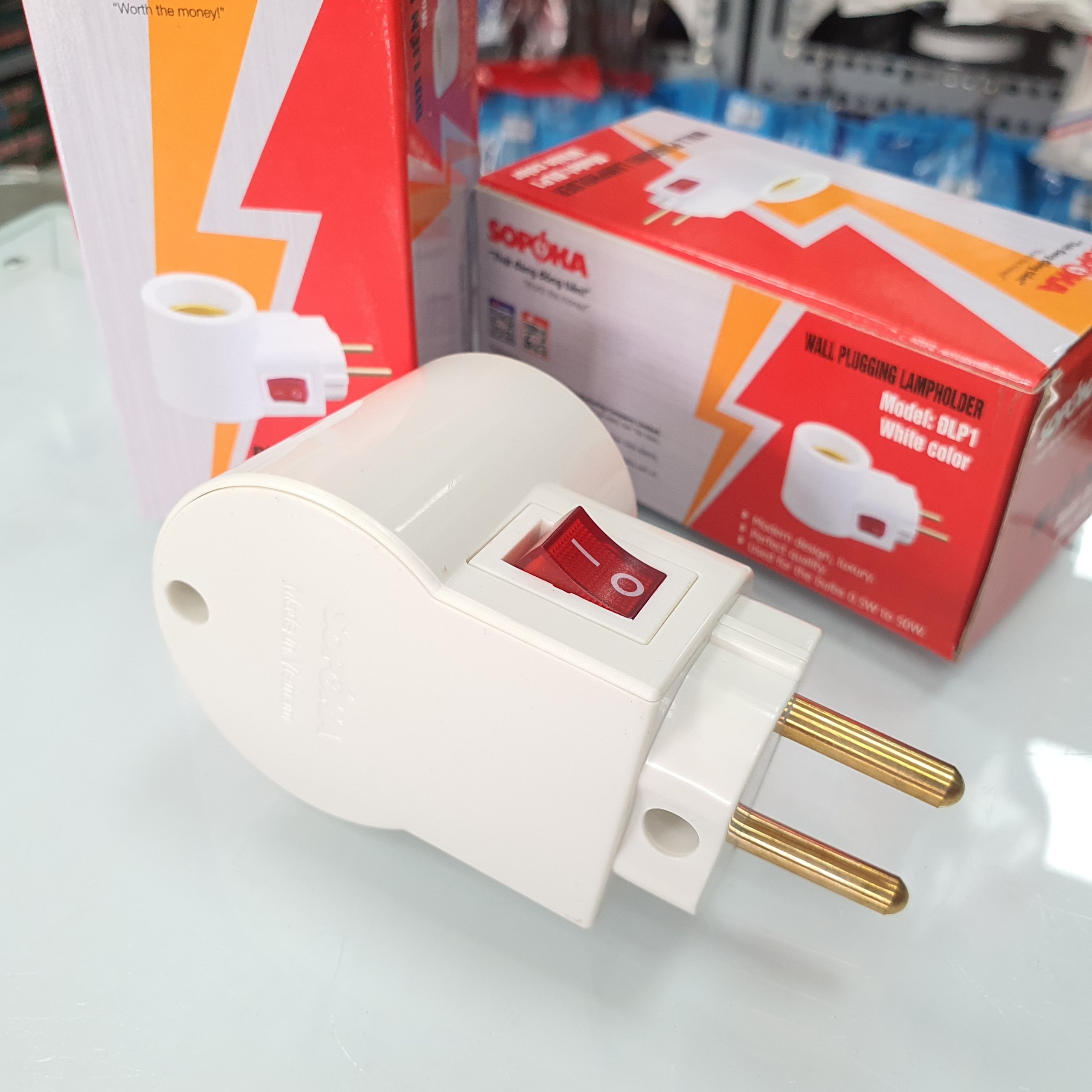 Đui đèn có công tắc liền phích cắm E27 SOPOKA (chỉ đui đèn)