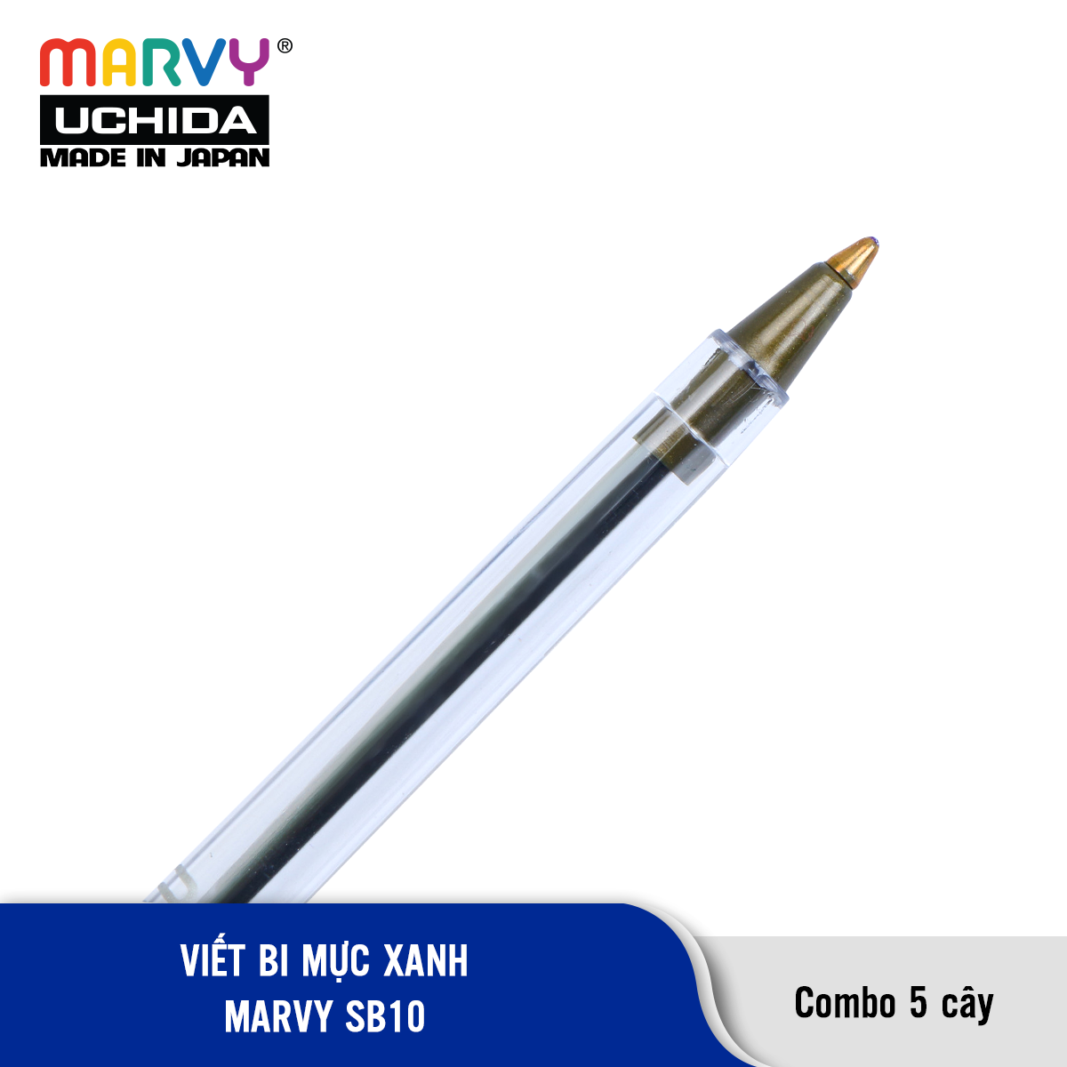 Combo 5 cây Bút bi có nắp mực Đức Marvy Sb10 (ngòi 1.0mm)