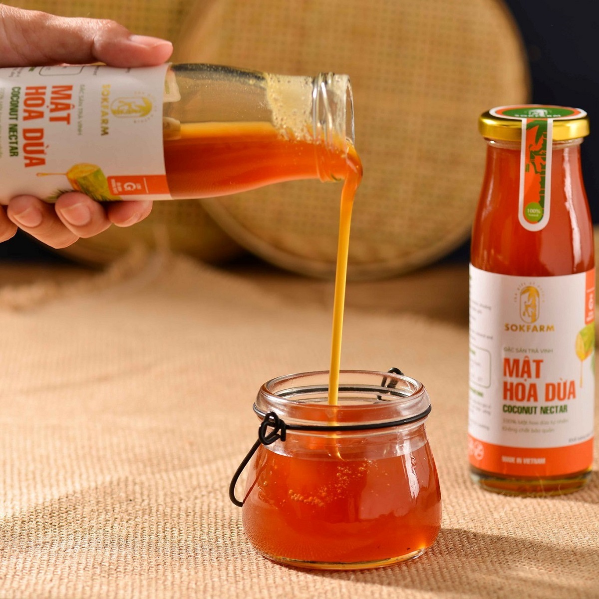 MẬT HOA DỪA - SOKFRAM- 250ml - ĐẶC SẢN TRÀ VINH