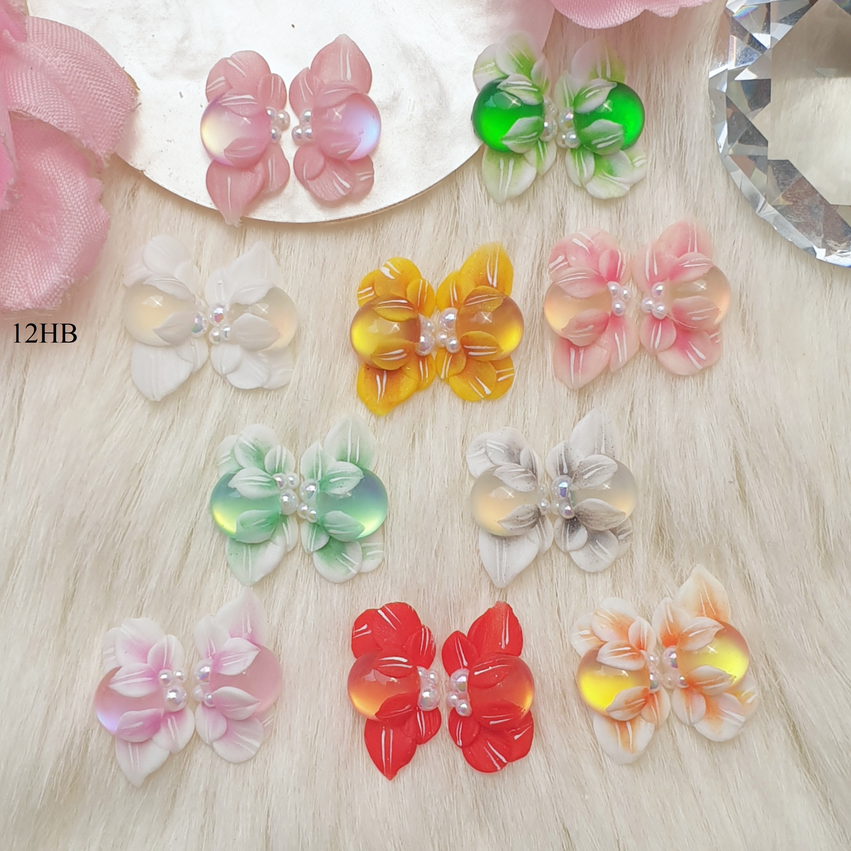 [HCM]Hoa bột nổi - hoa nửa ôm đá mắt mèo 12HB