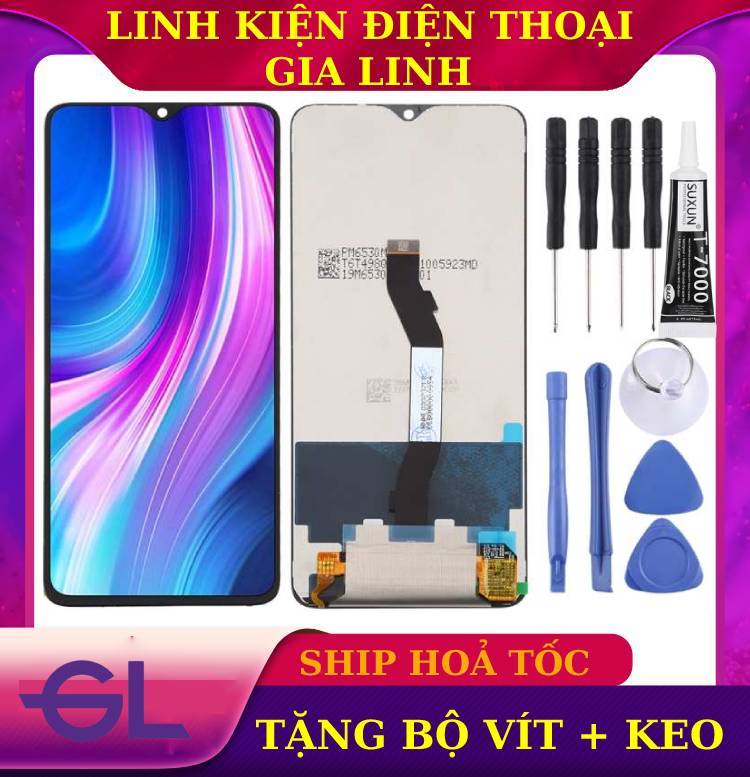 Màn hình xiaomi redmi note 8 pro tặng keo + bộ vít 9 món
